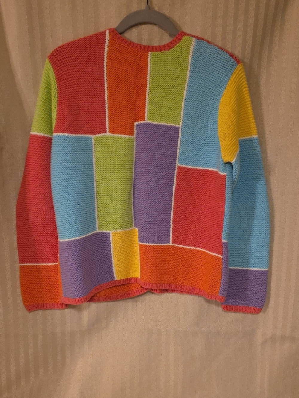 Colorblock Patchwork Button-Front Women's Sweater - Multicolor - Picture 5 of 5